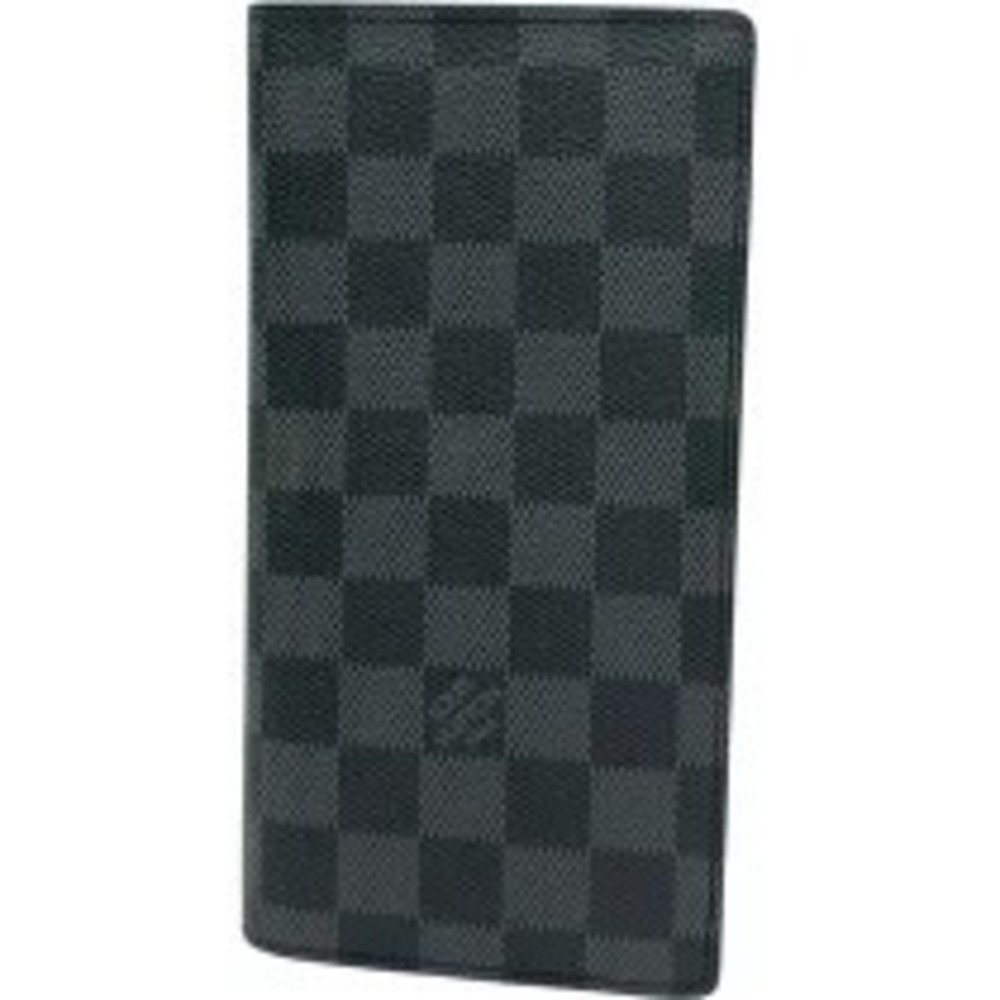 Louis Vuitton Portefeuille Brazza Black Damier Graphite Black Long Wallet
